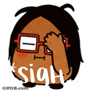 Cartoon Character With Glasses Saying Sigh GIF