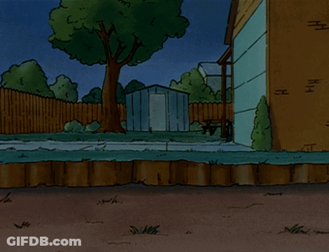 Cartoon Character With Glasses Sticking Head Out Of Hole GIF