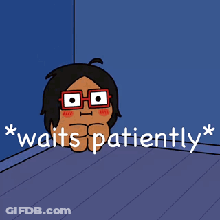 Cartoon Character With Glasses Waiting Patiently GIF