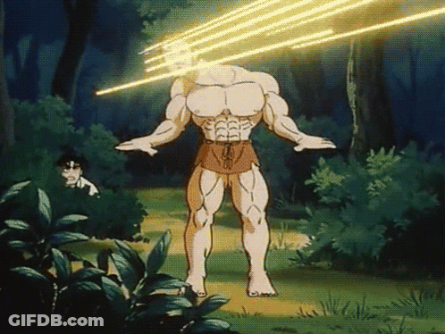 Cartoon Character With Glowing Head In Woods GIF