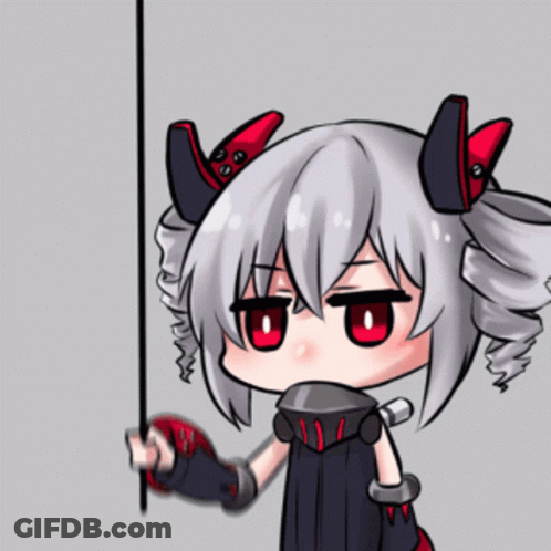 Cartoon Character With Gray Hair And Red Eyes GIF