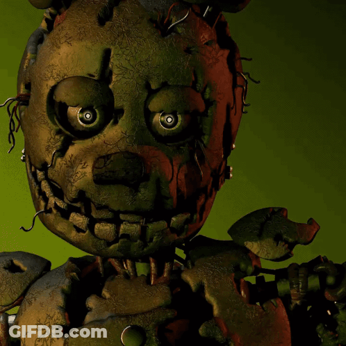 Cartoon Character With Green Background And Red Eye GIF