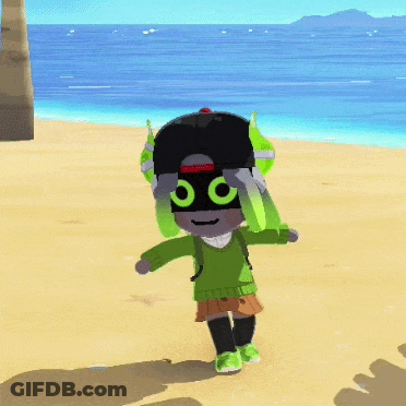 Cartoon Character With Green Eyes And Black Hat GIF