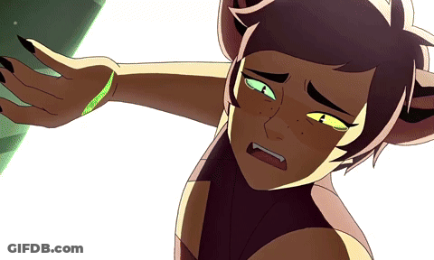 Cartoon Character With Green Eyes And Black Nails GIF