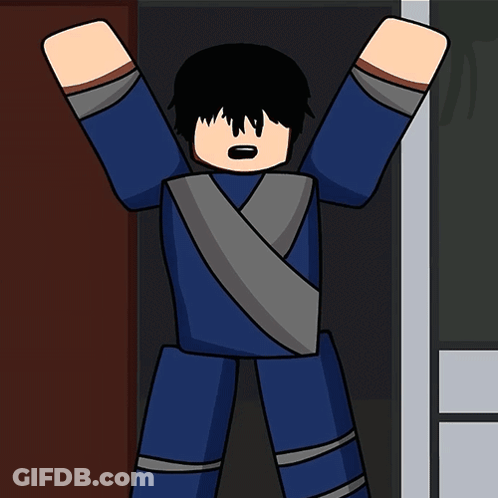 Cartoon Character With Green Eyes And Blue Shirt GIF