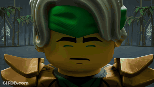 Cartoon Character With Green Eyes And Sword GIF