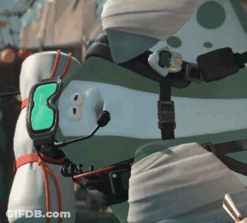 Cartoon Character With Green Goggles And Microphone GIF