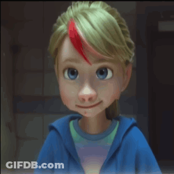 Cartoon Character With Green Hair And Red Highlights GIF