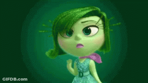 Cartoon Character With Green Hair Blue Dress And Pink Scarf GIF