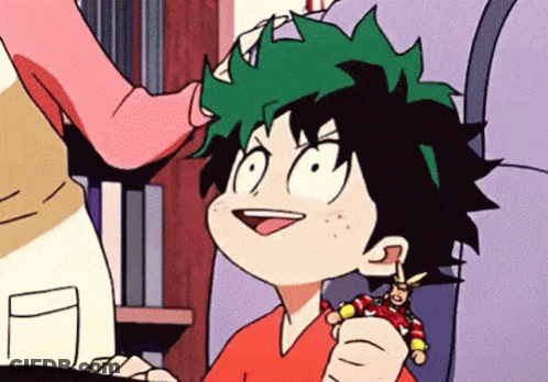 Cartoon Character With Green Hair Holding Toy GIF