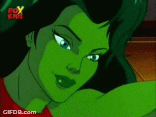 Cartoon Character With Green Hair GIF