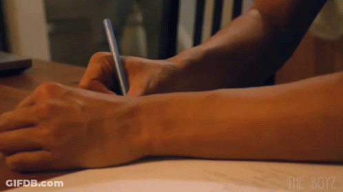Cartoon Character With Green Hair Writing Number 13 GIF