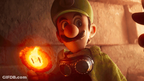 Cartoon Character With Green Hat And Goggles Holding Fire GIF