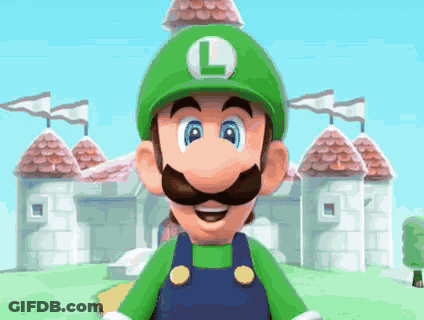 Cartoon Character With Green Hat And Letter L GIF