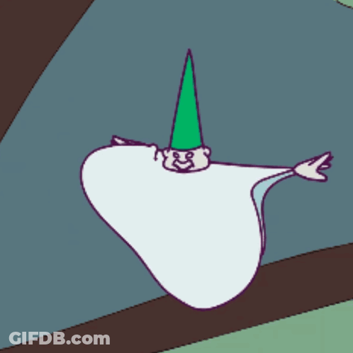 Cartoon Character With Green Hat On Cloud GIF