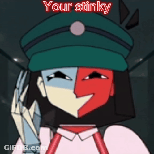 Cartoon Character With Green Hat Talking On Cell Phone GIF