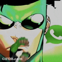 Cartoon Character With Green Mask GIF