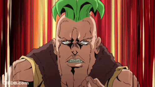 Cartoon Character With Green Mohawk Making Funny Face GIF
