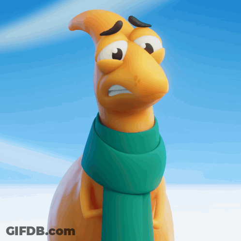 Cartoon Character With Green Scarf Angry GIF