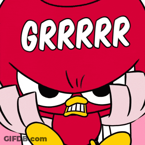 Cartoon Character With Grrr Written GIF