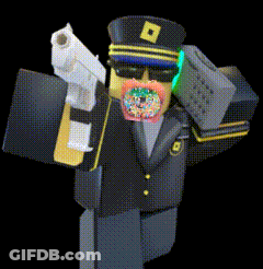 Cartoon Character With Gun And Donut GIF