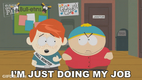 Cartoon Character With Hall Monitor Sash GIF