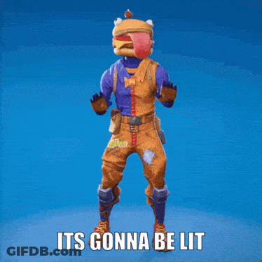 Cartoon Character With Hamburger On Head Saying Its Gonna Be Lit GIF