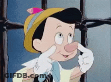 Cartoon Character With Hat And Gloves Making Face GIF