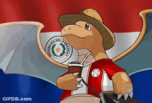 Cartoon Character With Hat And Republica Del Paraguay Shirt GIF