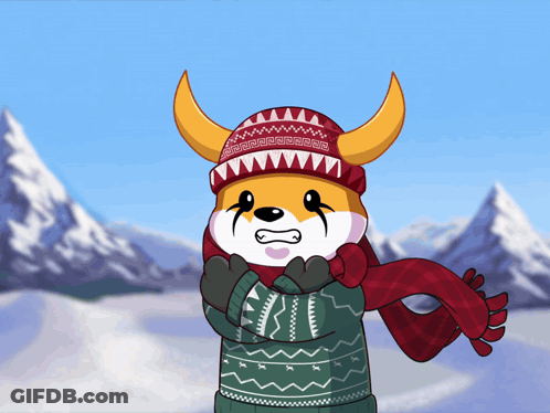 Cartoon Character With Hat And Scarf GIF