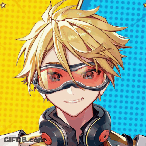 Cartoon Character With Headphones And Goggles GIF
