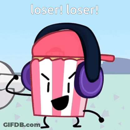 Cartoon Character With Headphones And Hat Says Loser Loser GIF