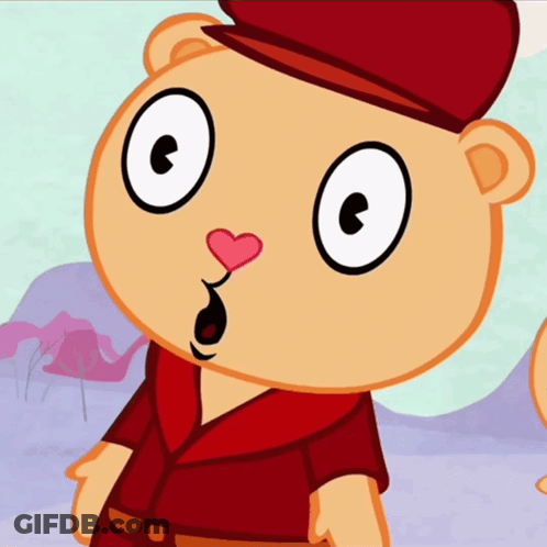 Cartoon Character With Heart In Mouth GIF