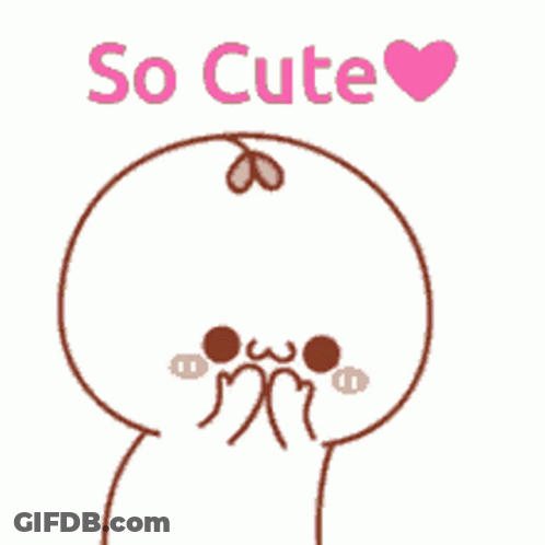 Cartoon Character With Heart Saying So Cute GIF
