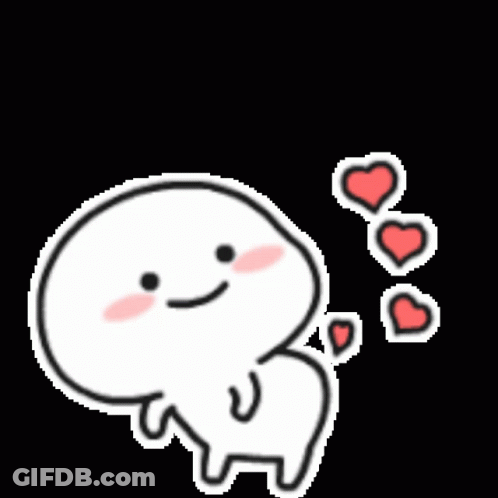 Cartoon Character With Hearts Coming From Head GIF