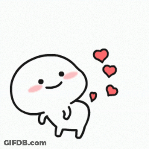 Cartoon Character With Hearts GIF