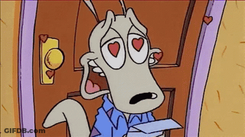 Cartoon Character With Hearts In Eyes GIF