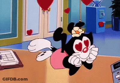 Cartoon Character With Hearts In Eyes GIF