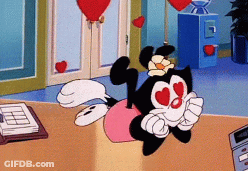 Cartoon Character With Hearts In Her Eyes GIF