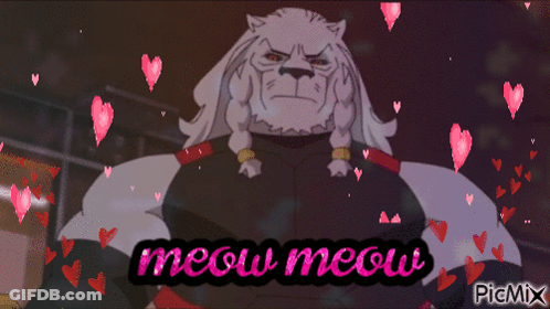 Cartoon Character With Hearts Meow Meow GIF
