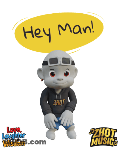 Cartoon Character With Hey Man Speech Bubble GIF