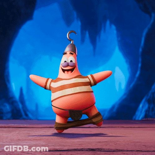 Cartoon Character With Hook Head In Striped Shirt GIF