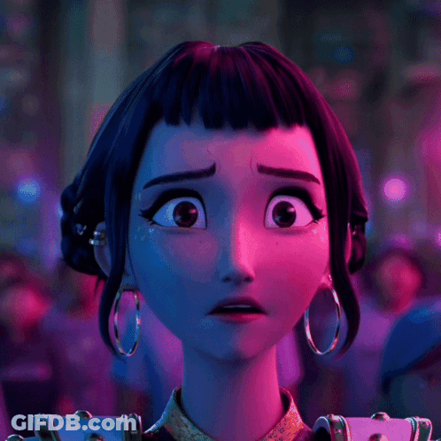 Cartoon Character With Hoop Earrings Surprised GIF