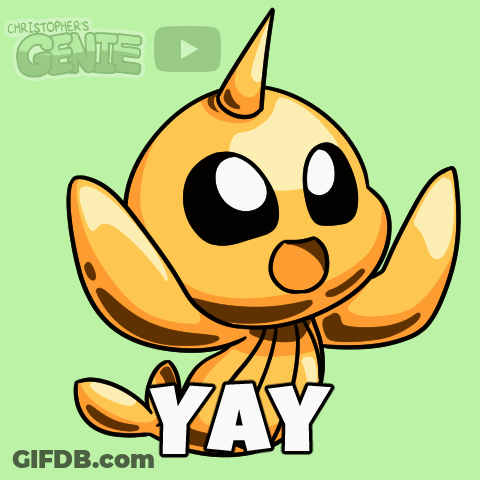 Cartoon Character With Horn Saying Yay GIF