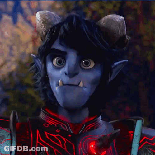 Cartoon Character With Horns And Armor GIF