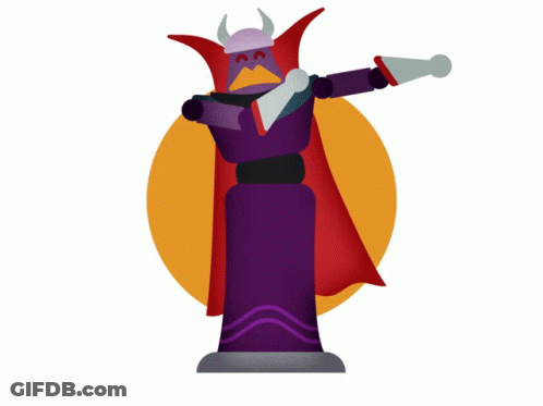Cartoon Character With Horns And Cape GIF