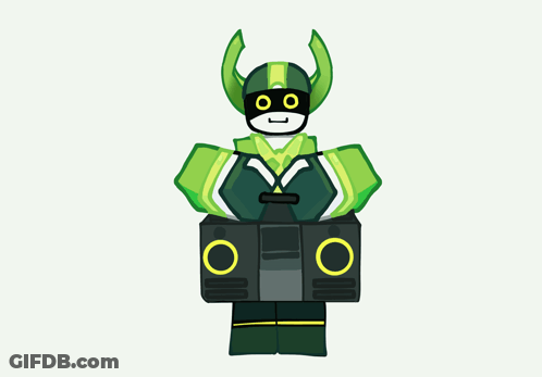 Cartoon Character With Horns And Mask Holding Speaker GIF