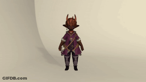 Cartoon Character With Horns And Purple Coat GIF