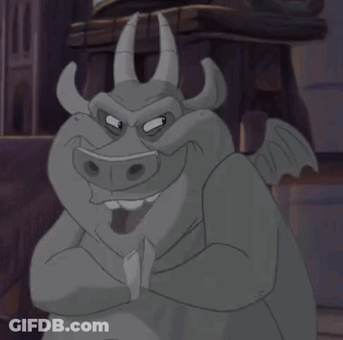 Cartoon Character With Horns And Wings Smiling GIF