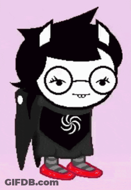 Cartoon Character With Horns Glasses And Red Shoes GIF
